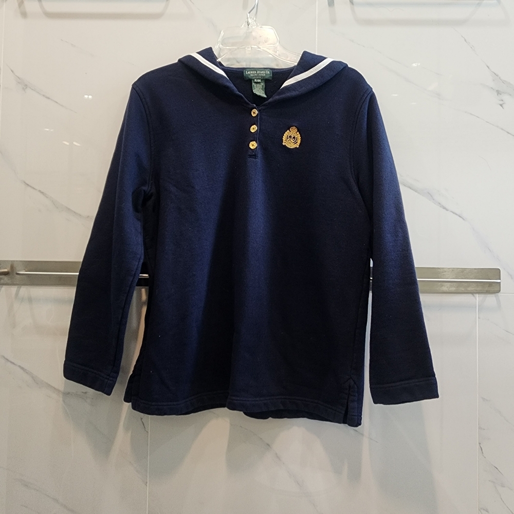 Lauren Ralph Lauren Vintage Sailor Style Long Sleeve Button Shirt Petite